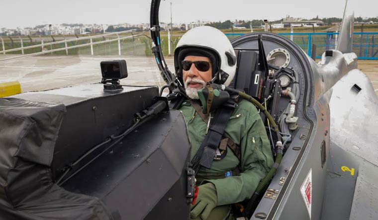 Prime Minister Narendra Modi takes a sortie on the Tejas, in Bengaluru | PTI