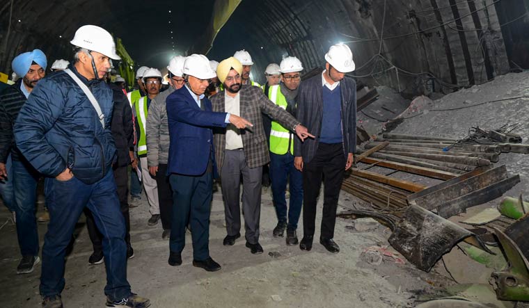 Principal Secretary to the Prime Minister Pramod Kumar Mishra reviews the rescue operation at Silkyara | PTI