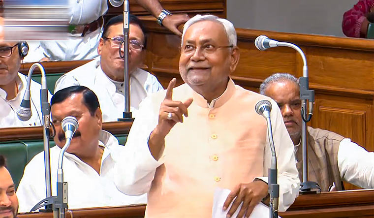 Bihar Chief Minister Nitish Kumar speaks during the winter session of the state assembly | PTI