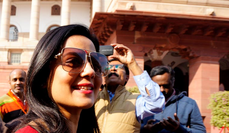Mahua Moitra arrives during the winter session of parliament | PTI