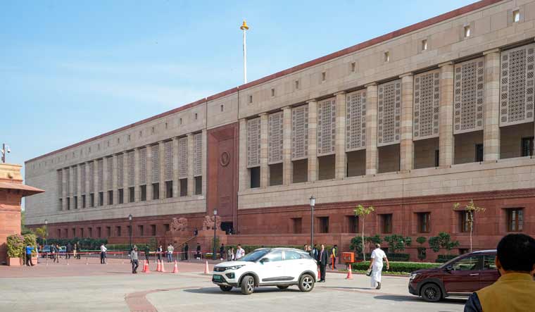 Parliament House complex wears a relatively deserted look after a security breach, on Thursday | PTI