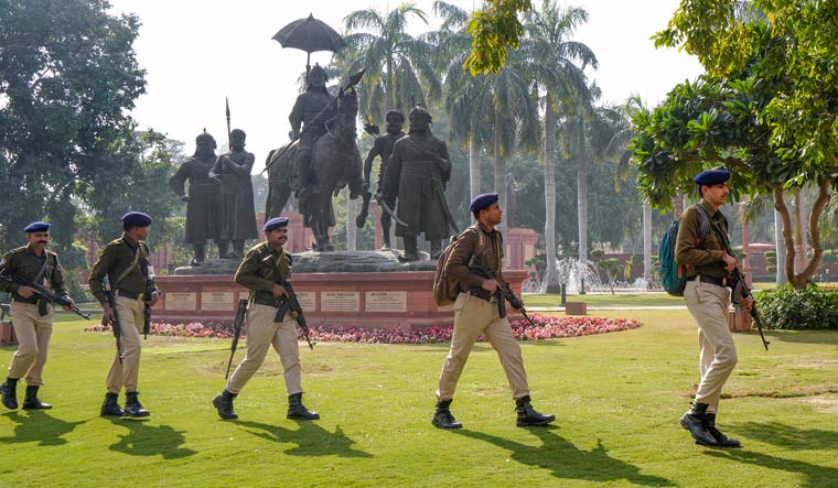 Security personnel at the Parliament House complex during the Winter session | PTI