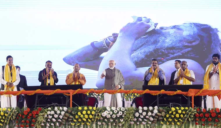 Prime Minister Narendra Modi during the inauguration of the Kashi Tamil Sangamam 2.0, at Namo Ghat in Varanasi | PTI
