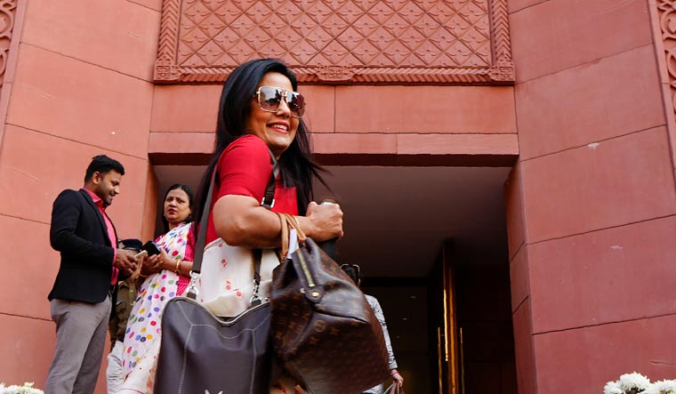 Mahua Moitra during the Winter session of Parliament | PTI