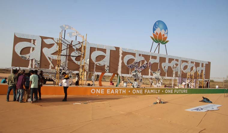 Preperations under way at the Tent City in Dhordo for the G20 Tourism Working Group meet | Janak Patel