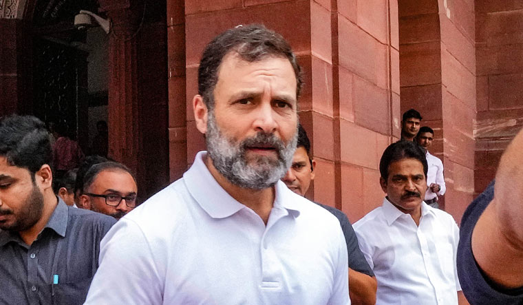 Congress MP Rahul Gandhi at Parliament House complex on Thursday | PTI