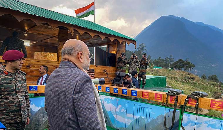 Union Home Minister Amit Shah during an event, in Kibithoo, Arunachal Pradesh on Monday | PTI