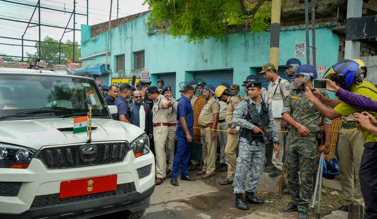 West Bengal Governor C.V. Ananda Bose visits a violence-afftected area in Hooghly | PTI