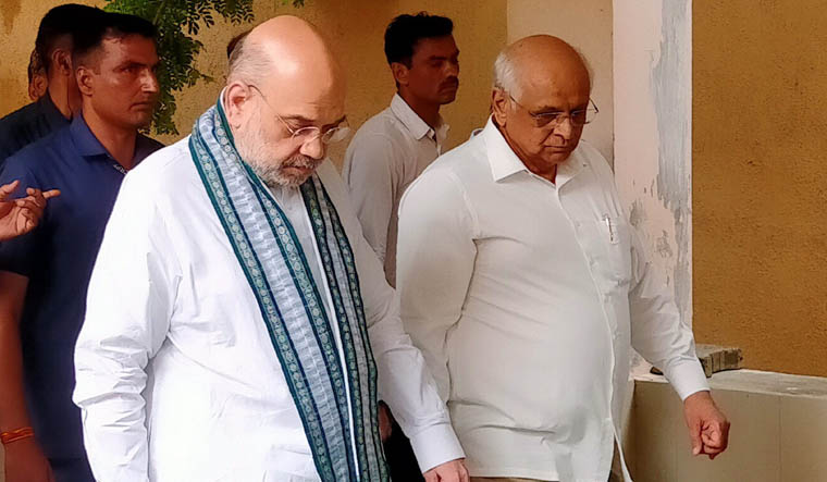 Gujarat Chief Minister Bhupendra Patel and Amit Shah