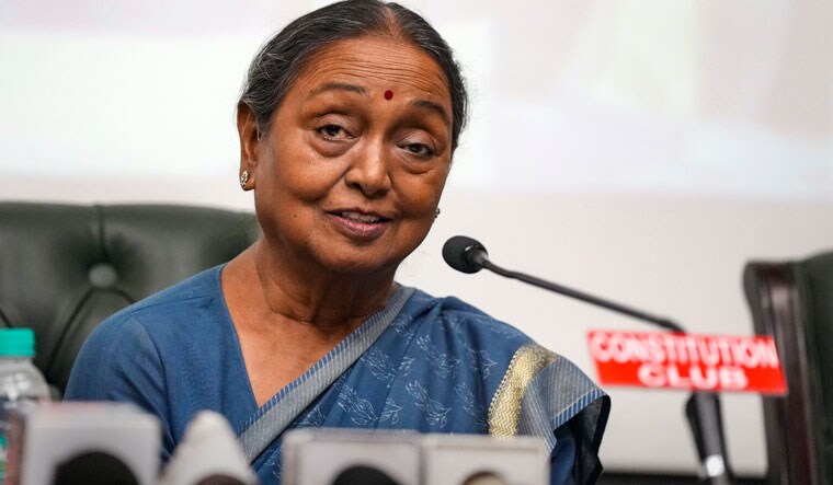 Former Lok Sabha speaker Dr Meira Kumar speaks during a press meet ahead of the National Legislators Conference | PTI