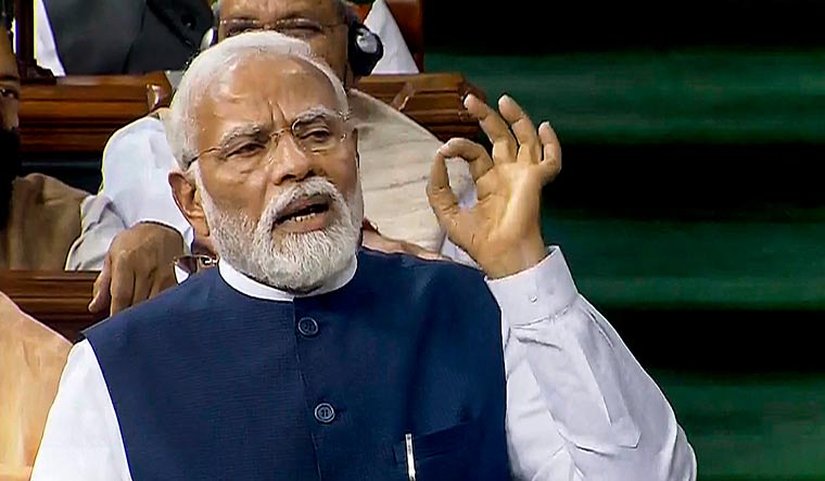 Prime Minister Narendra Modi replies to the Motion of No-Confidence in the Lok Sabha | PTI