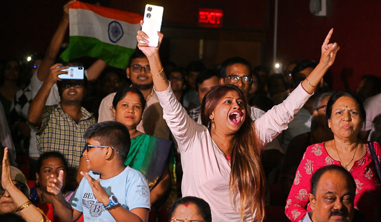 Visitors at BITM in Kolkata celebrate the soft landing of Chandrayaan-3 on Moon surface | Salil Bera