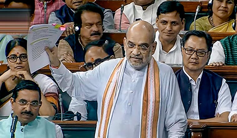 Union Home Minister Amit Shah participates in the discussion on the Motion of No-Confidence in the Lok Sabha | PTI