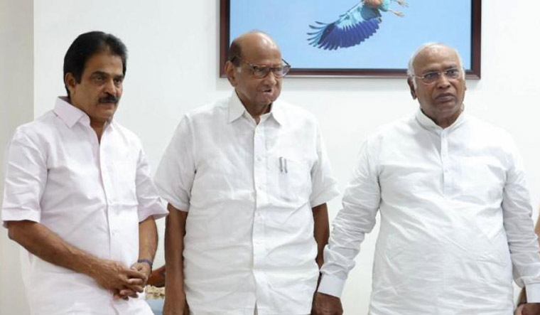 K.C. Venugopal, Sharad Pawar, Mallikarjun Kharge