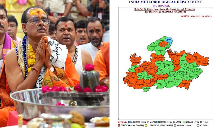 Shivraj Singh Chouhan; rainfall map of MP | Supplied