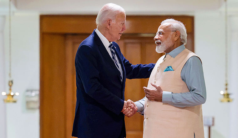 Prime Minister Narendra Modi with US President Joe Biden during the G20 summit in New Delhi | PTI