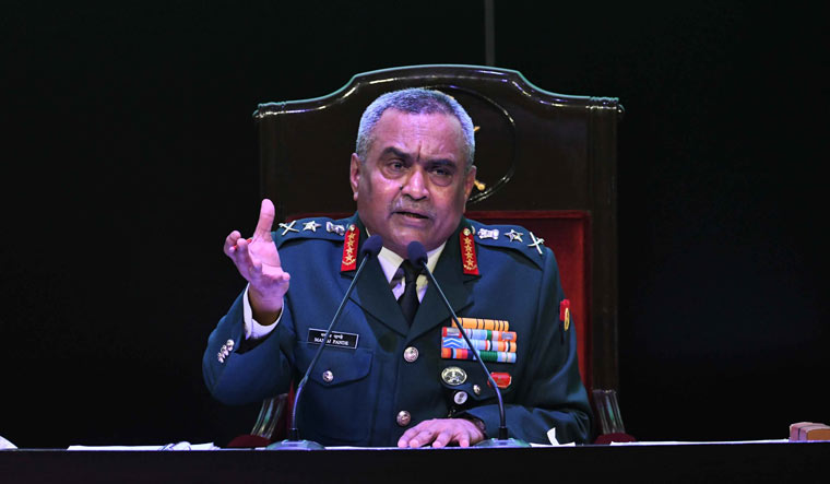 Army Chief General Manoj Pande.during the annual press conference in Delhi | Sanjay Ahlawat
