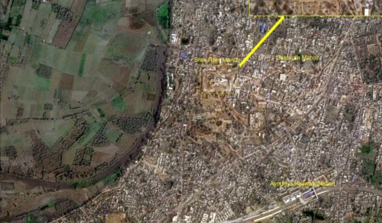 A satellite view of Ayodhya Dham Railway Station in this photo dated December 16, 2023.