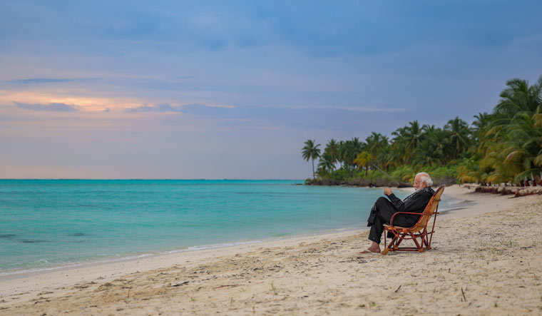 Prime Minister Narendra Modi during his visit to Bangaram, in Lakshadweep | PTI