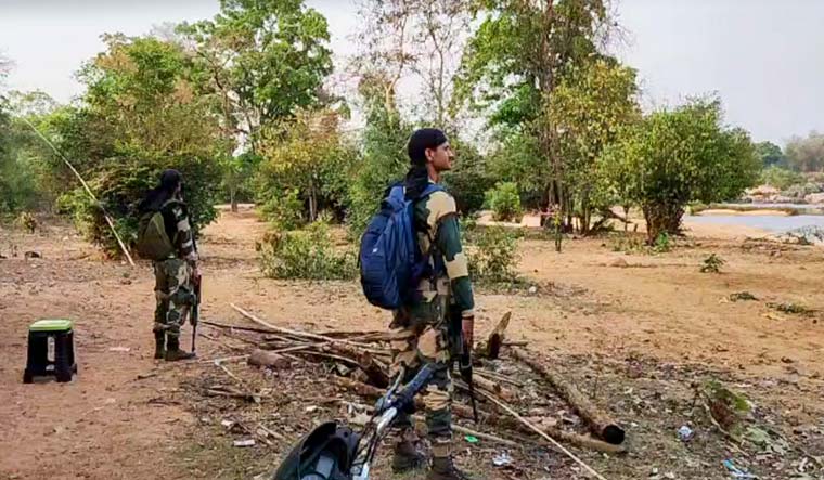Security personnel during an encounter with Naxalites in Kanker district of Chhattisgarh | PTI