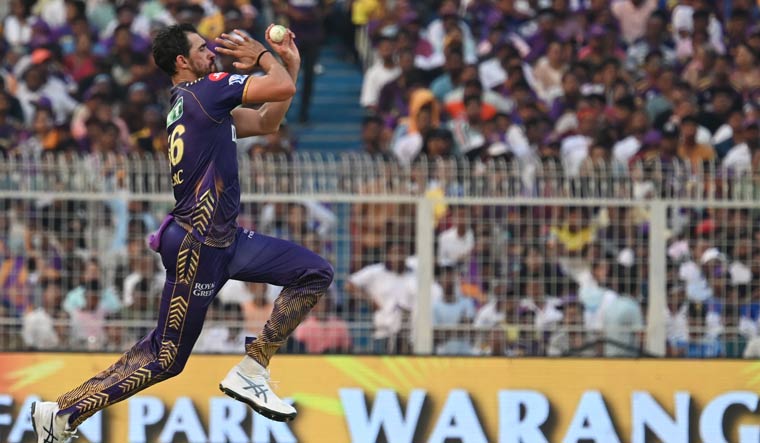 KKR's Mitchell Starc in action during the IPL match against LSG | Salil Bera