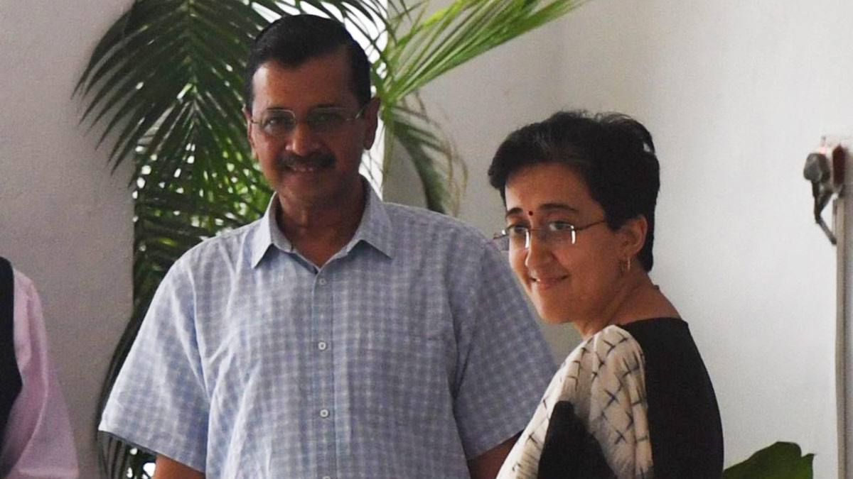 Chief Minister Arvind Kejriwal with cabinet minister Atishi | Kritajna Naik