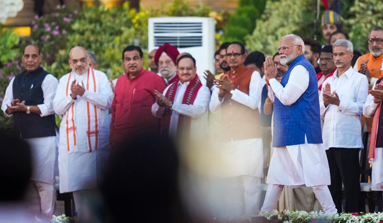 Narendra Modi arrives to take oath as the prime minister for the third consecutive term | PTI