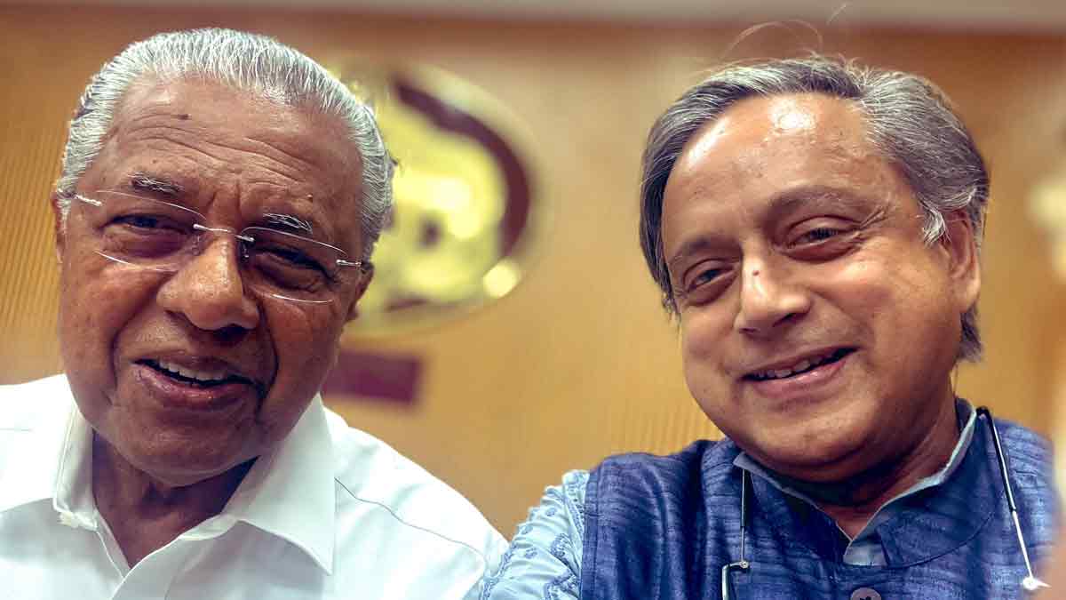 Shashi Tharoor with Chief Minister Pinarayi Vijayan | X