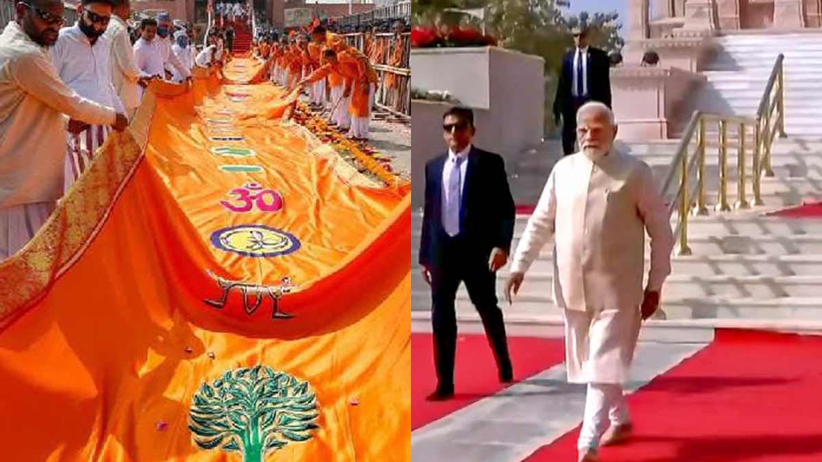 PM Modi in Ayodhya: First images of 'Dharma Dhwaja' emerge ahead of ...