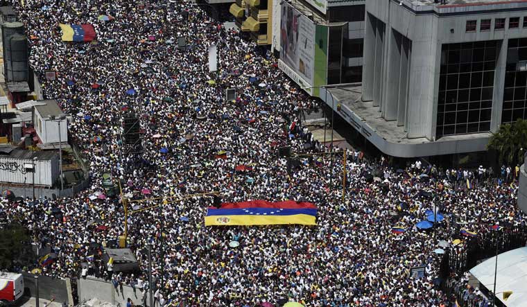 opposition protest in Caracas AFP