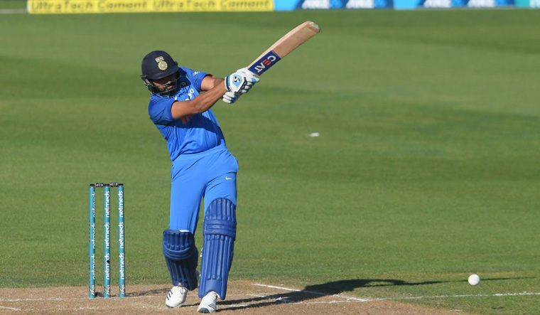 Rohit pull shot new zealand bcci twitter