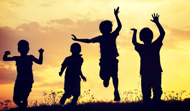 Boys Playing In Nature