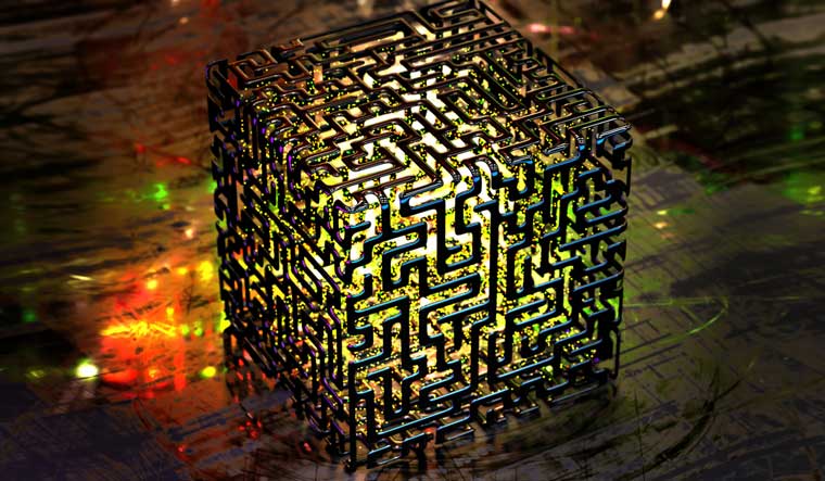 Concept-of-abstract-quantum-computer-3d-illus-shut