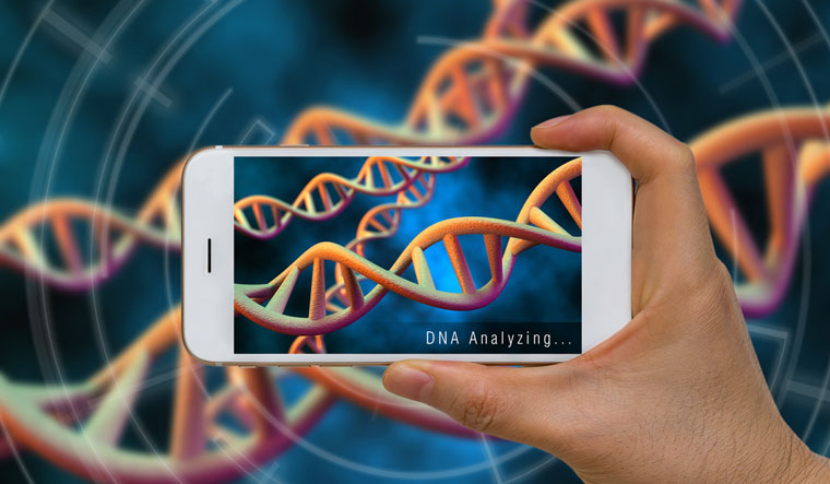 DNA-chromosome-gene-analysis-Concept-using-smartphone-shut