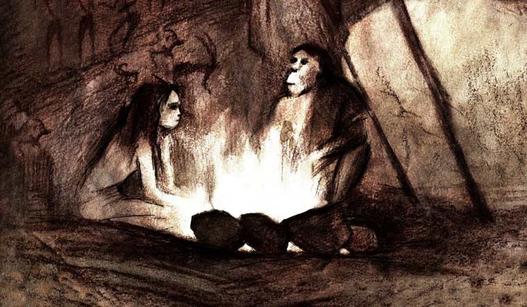 Neanderthals-in-the-cave-by-the-fire-illus-shut