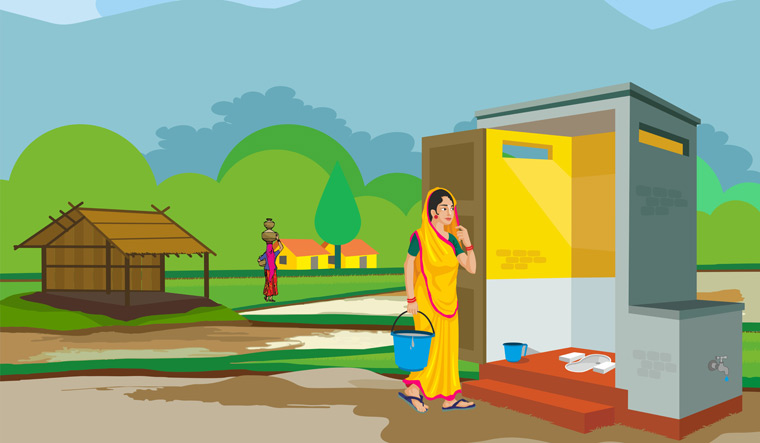 Open-defecation-free-village-toilet-shut