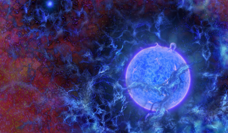 SPACE-STARS/, An artist's rendering of how the first stars in the universe may have looked