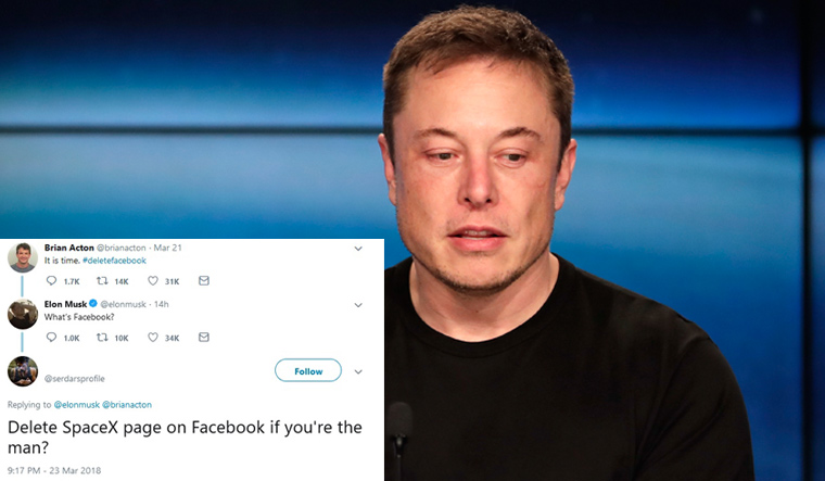 Musk deletes Facebook pages of Tesla, SpaceX after challenged on Twitter