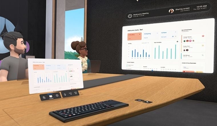 A representational image of a VR workplace shared on Oculus website. Facebook has been already using Horizon Workrooms internally for its meetings 