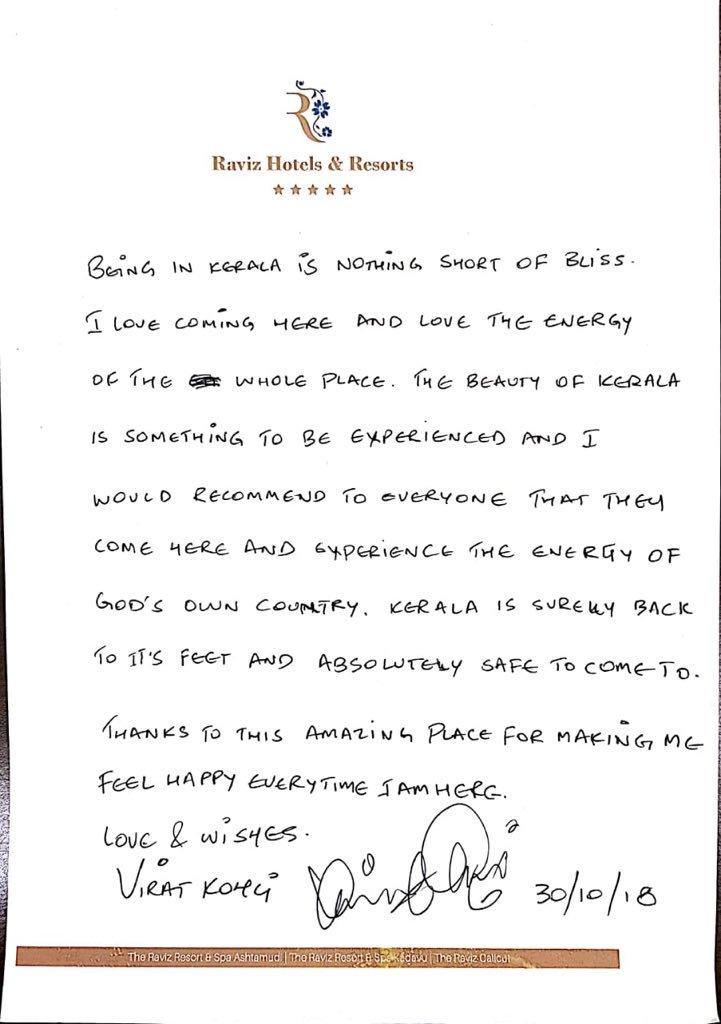 Virat Kohli's handwritten note | via Twitter