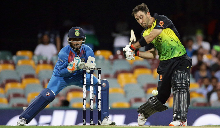 India vs Australia: Maxwell, Lynn fire Australia to 158/4 in rain-hit T20