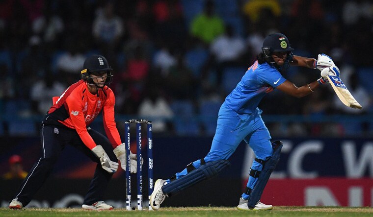 India's Harmanpreet Kaur in action during the Women's World T20 semifinal against England | BCCI Women via Twitter
