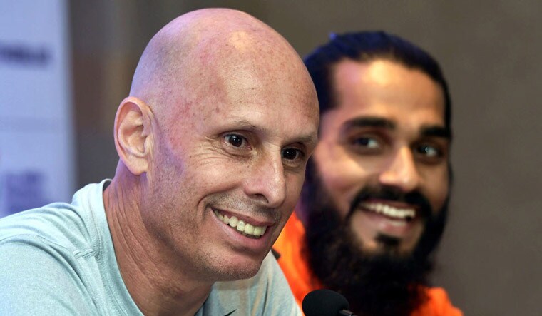 (File) Stephen Constantine (left) with Sandesh Jhingan