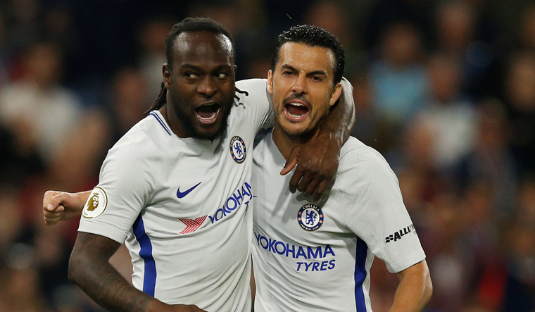 Victor Moses' strike gave Chelsea a 2-1 win over Burnley on Thursday