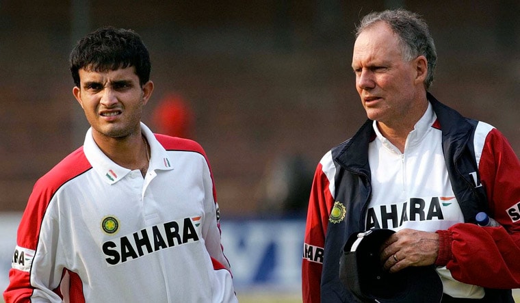 (File) Sourav Ganguly (left) with Greg Chappell