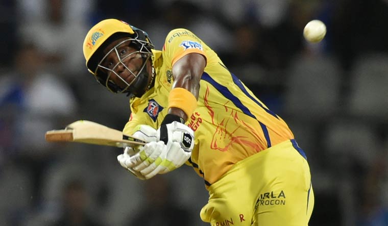 Dwayne Bravo plays a shot | PTI