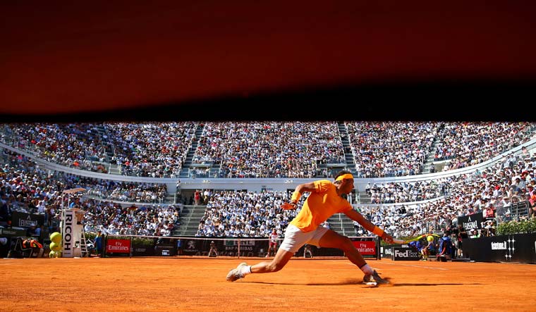 Spain's Rafael Nadal in action during his semi final match against Serbia's Novak Djokovic | Reuters