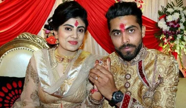 [FILE] Ravindra Jadeja and Riva Solanki | PTI