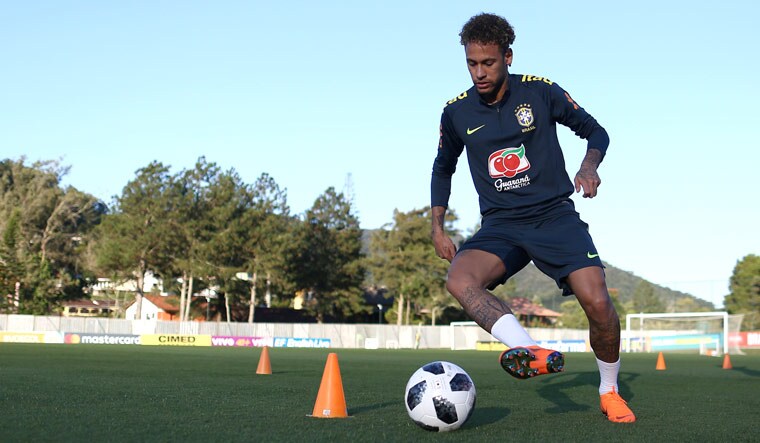 Brazil forward Neymar trains at the Brazilian Soccer Confederation training centre after a long injury lay-off, in Teresopolis, Brazil | Reuters
