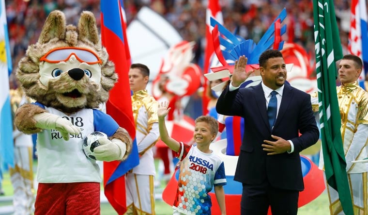 Former footballer Ronaldo during the opening ceremony of the FIFA World Cup 2018, at the Luzhniki stadium in Moscow | Reuters